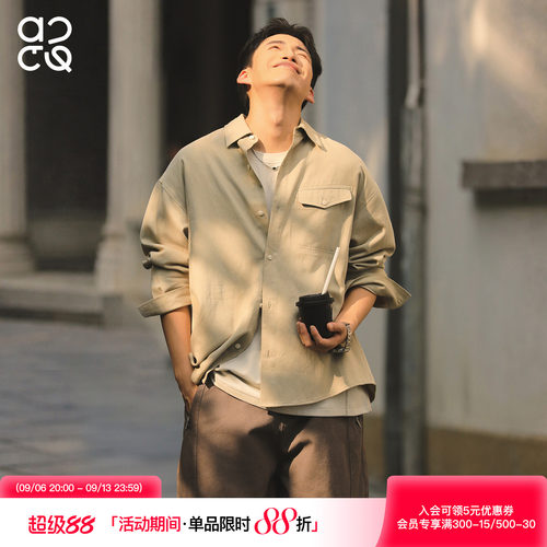 吕小虎ACTUP秋男宽松长袖衬衫