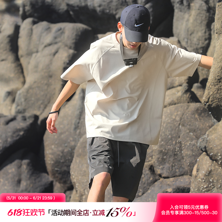 吕小虎夏季夜跑反光条短袖上衣男青少年轻薄半袖透气速干凉感T恤