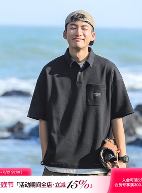 吕小虎日系复古假两件POLO衫2026夏季新款男士休闲翻领短袖T恤潮