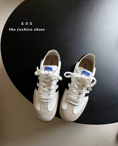 22560-1牛皮版新款复古德训鞋女平底休闲运动板鞋百搭小白鞋