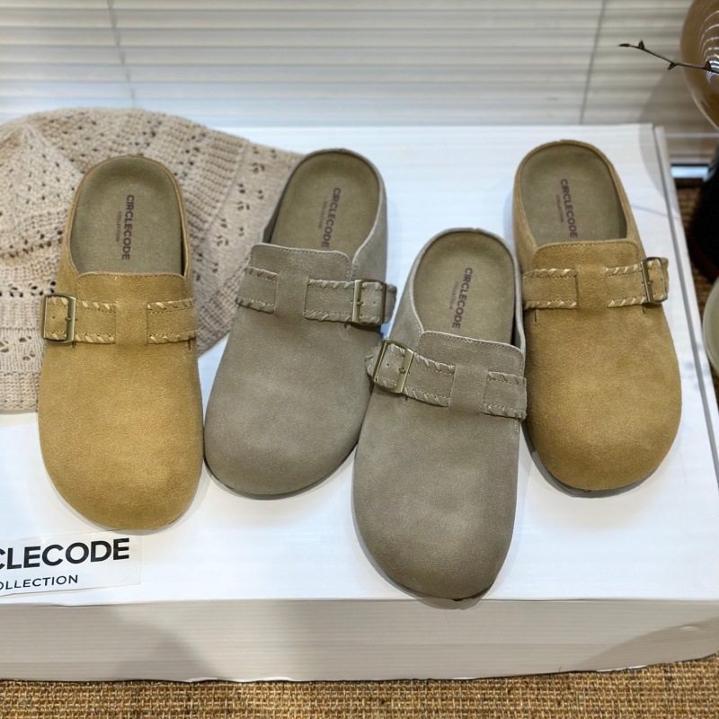 IG莱熙妮真皮厚底勃肯鞋半拖鞋外穿2026新款舒适一脚蹬配裙子凉拖,女鞋,勃肯鞋/软木鞋,淘宝优惠券,粉丝福利购,淘宝优惠卷
