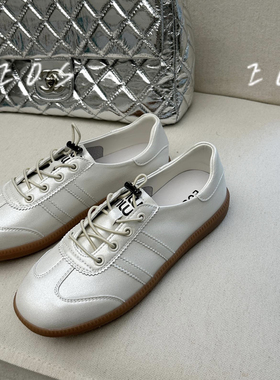 断码清不退换~EOS德训鞋春夏真皮新款平底系带德训板鞋81178-1