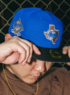 New Era全封闭棒球帽 MLB美职棒德州游骑兵队蓝色59FIFTY不可调节