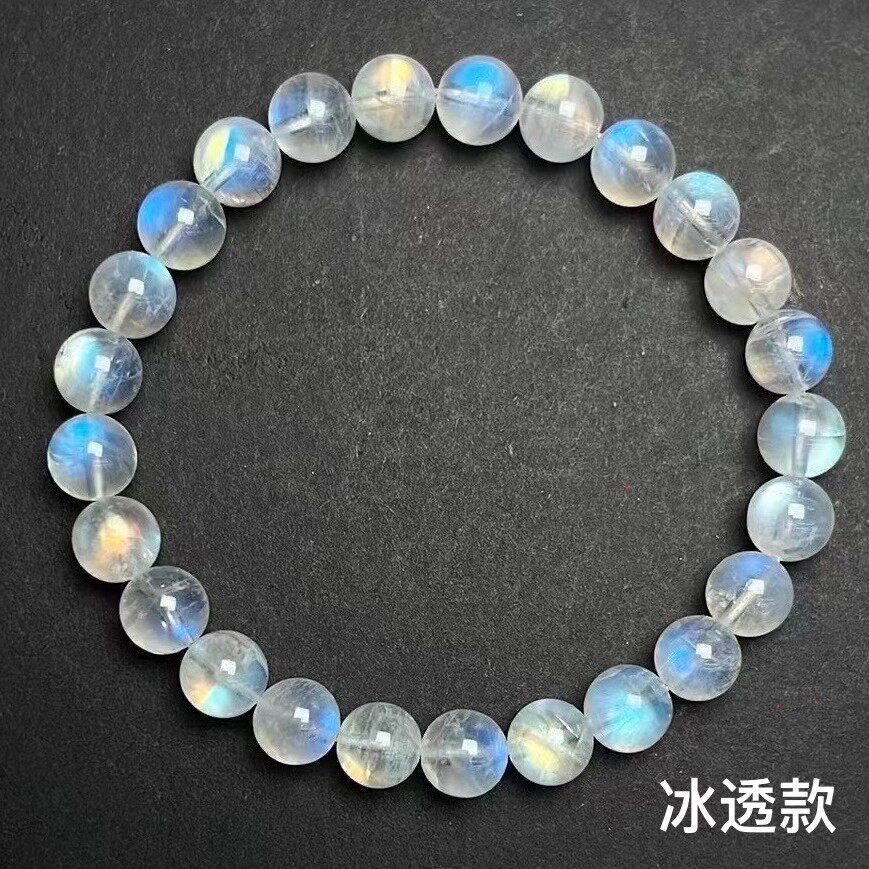 印度料天然蓝月光石手链强蓝光彩链条