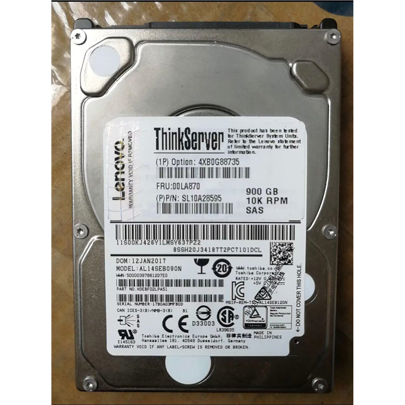 4XB0G88735 00LA870 900G 10K SAS 12Gb RD450 RD650 硬盘