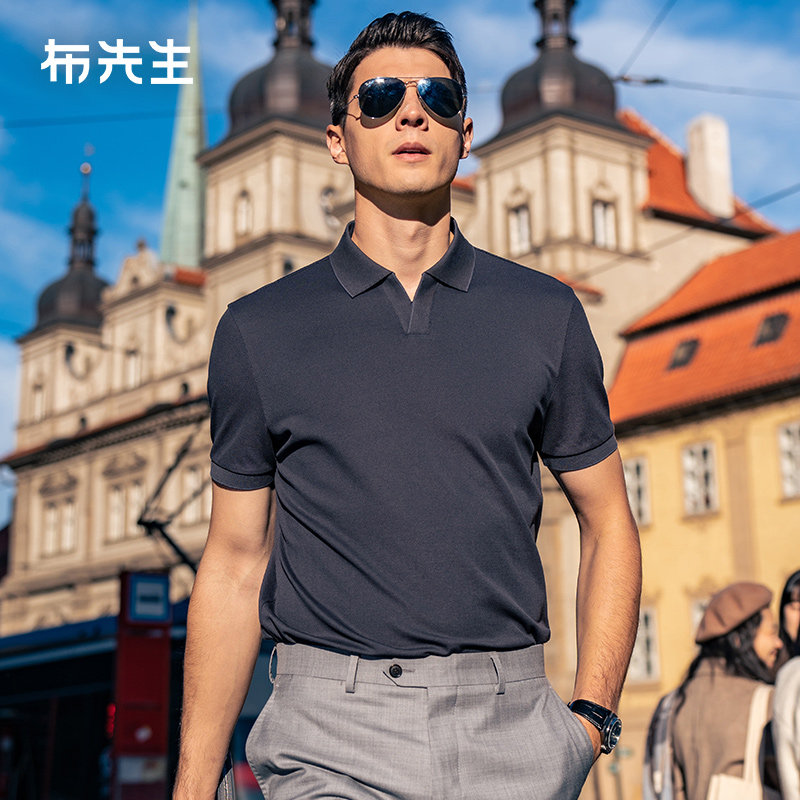 MrBu布先生海鸥领男士t恤2025夏新款polo珠地网眼凉感短袖AT15030,男装,T恤,淘宝优惠券,粉丝福利购,淘宝优惠卷