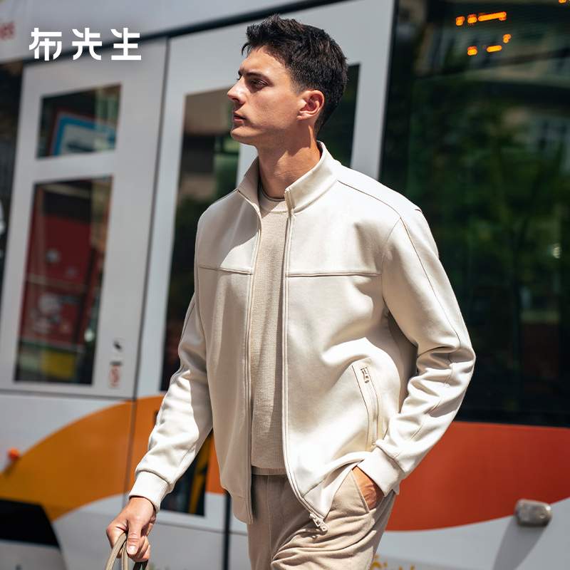 MrBu布先生立领拼接夹克保暖亲肤2025秋冬新款绒质外套男BT16950