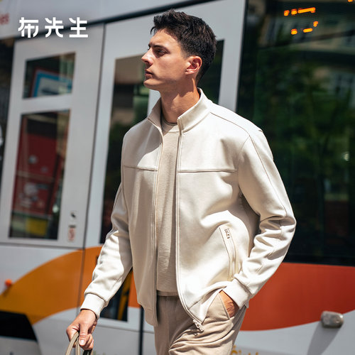 MrBu布先生立领拼接夹克保暖亲肤2025秋冬新款绒质外套男BT16950