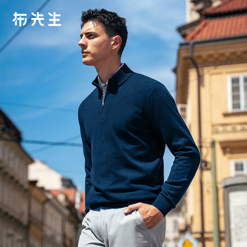 MrBu布先生时尚花纱羊绒衫