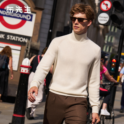 MrBu布先生长袖羊绒衫男款保暖