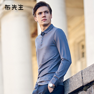 男t恤商务翻领上衣POLO衫 衬衣领修身 长袖 MrBu布先生丝光棉薄款