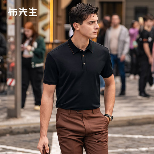 布先生柔软透气男士短袖Polo衫