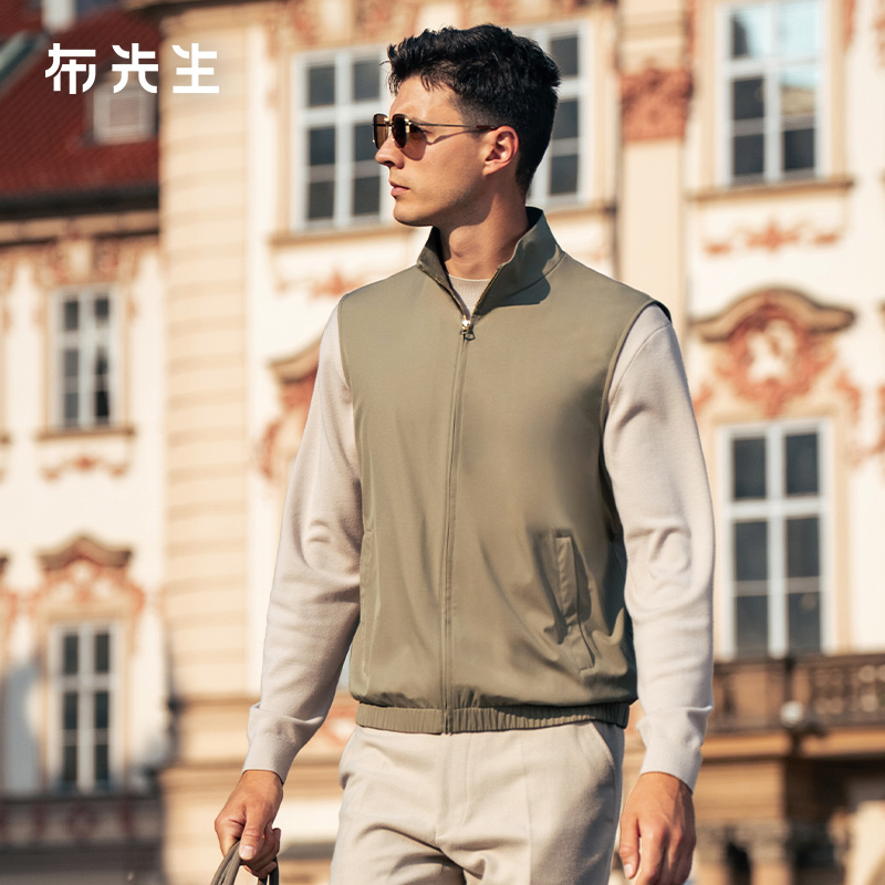 MrBu布先生商务立领无袖轻便夹克外套2025秋冬款梭织马甲BT16970