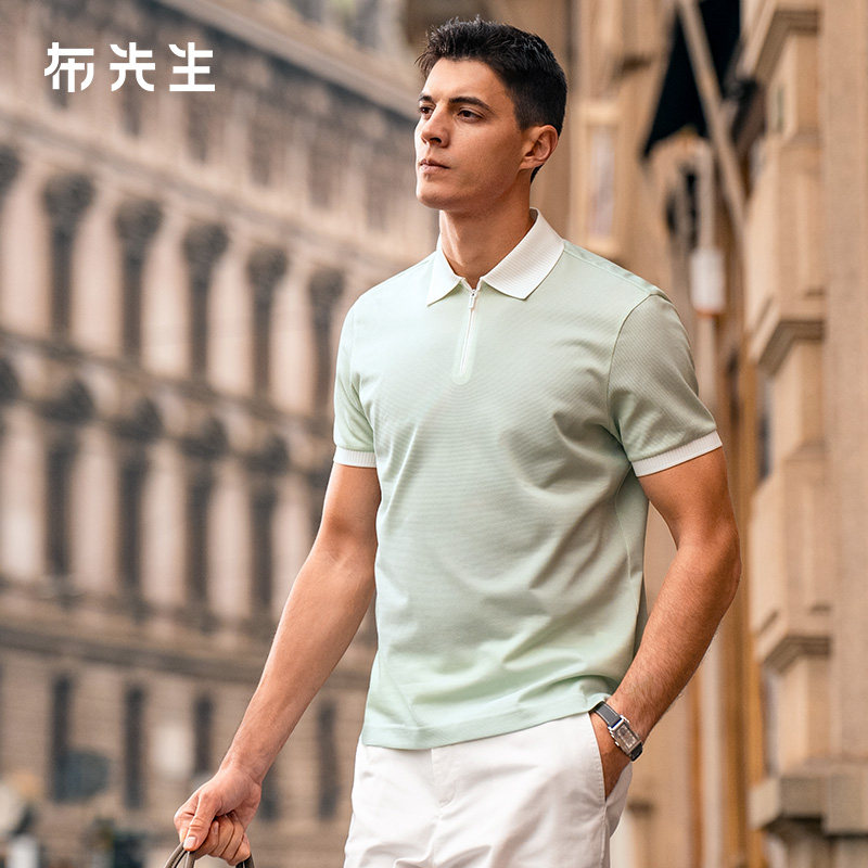 MrBu布先生撞色翻领polo衫图片