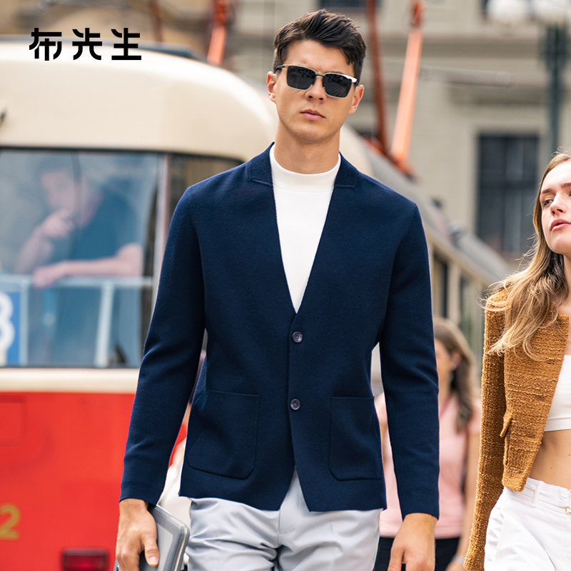 MrBu布先生v领西服款羊毛外套秋冬贴袋设计保暖开衫男BT15381,男装,夹克,淘宝优惠券,粉丝福利购,淘宝优惠卷
