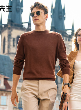 MrBu布先生小高领加厚纯羊毛秋冬男士打底纯色插肩袖毛衣BT12269
