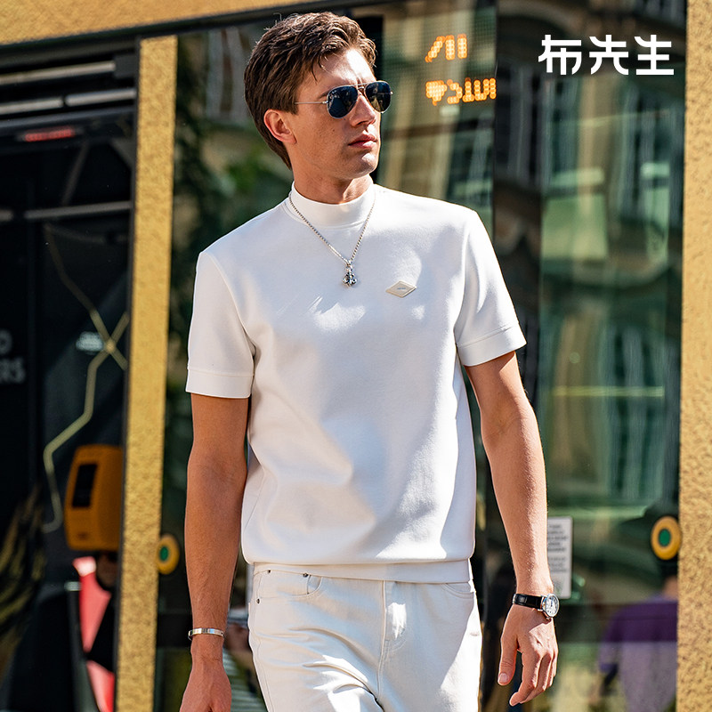 MrBu布先生Air空气层莫代尔短袖打底t恤2023小高领上衣男KT01882怎么样,好用不?