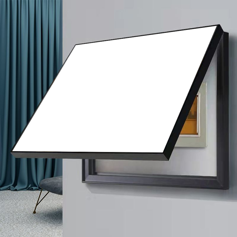 白框白面电表箱装饰画免打孔遮挡配电箱强弱电闸黑框黑面纯色挂画