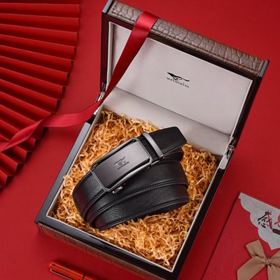 七匹狼鹿皮皮带男士2026新款腰带真皮自动扣正品送老公的生日礼物