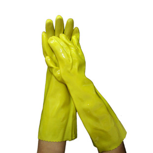 千禧龙黄棉毛浸塑手套35cm汽车装卸农药化肥工业农业水产渔业手套