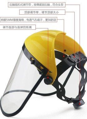 代尔塔EU 2016/425聚碳酸酯防护面屏EN166厚度2毫米便携旋钮调节