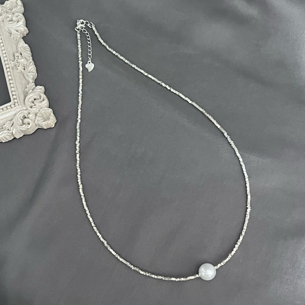 碎银几点925纯银天然淡水珍珠9mm波光粼粼项链手链气质