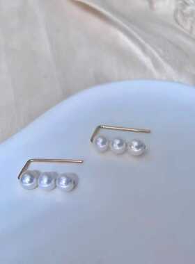 999纯银珍珠耳钉新款2024爆款耳环轻奢小众设计高级感气质耳饰女