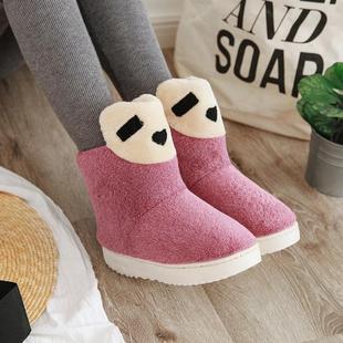 家居全包跟高帮带毛毛棉拖鞋冬季女保暖可爱冬天室内居家厚底棉鞋