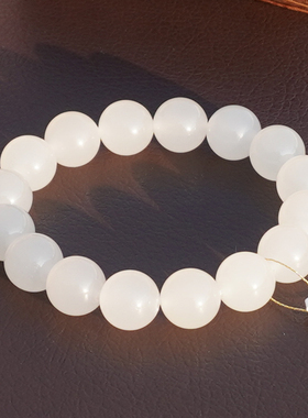 和田玉青海料高冰白玉无结构手串