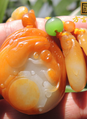 方言黄金黄色平安扣型籽料项链男女士款和田玉吊坠子传家宝挂件F