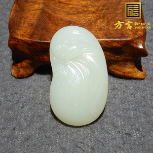 抢疯了方言和田玉新疆且末米达料高脂高糯白玉雕刻白鹤吊坠挂件O8