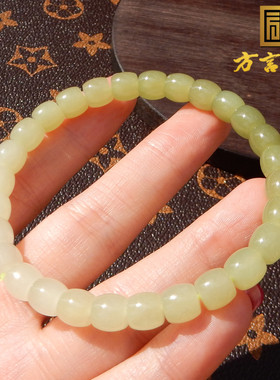 新疆且末料黄口渐变直切7mm手串