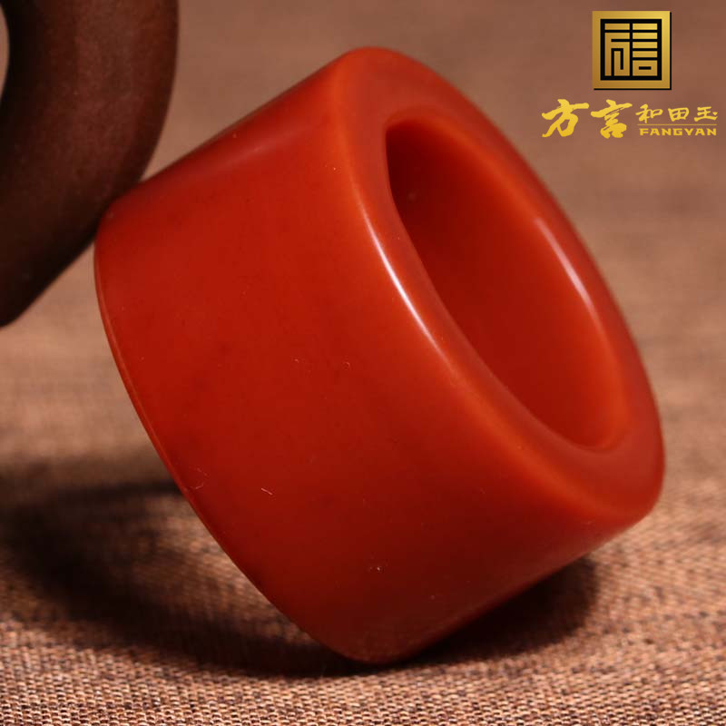 保山精品南红玛瑙岁月痕迹厚重包浆复古男女款经典时尚扳指戒指N