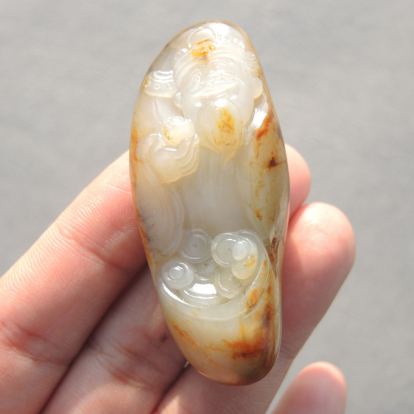 手慢无方言精品放漏新疆产洒金皮籽料独籽雕刻高细腻财神吊坠S6