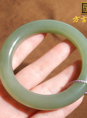 青海老坑料冰胶湖水绿精美手镯绿