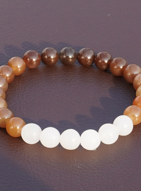 方言和田玉且末糖玉白玉渐变手串