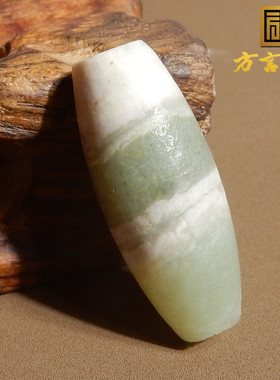 方言和田玉新疆老熟罕见且末金山矿桃花粉白玉双色勒子玉转运珠X3