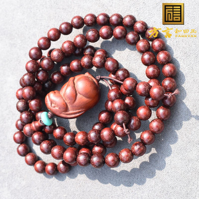 小叶紫檀老料檀木圆珠多圈手链