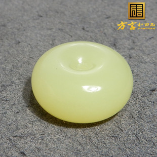 震撼方言和田玉精品收藏级新疆细腻油润若羌黄口平安扣吊坠挂件X3