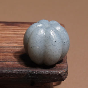 赢麻仅128方言和田玉新疆细润南瓜纹青花籽料18mm大瓜珠DIY配饰A6