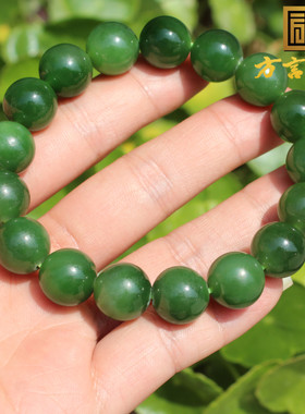 方言和田玉正阳绿猫眼碧玉手串