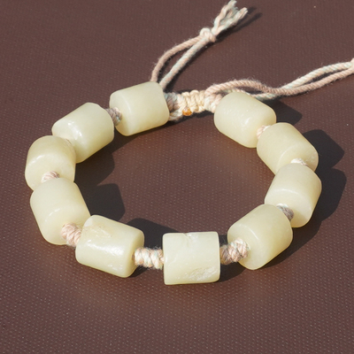 方言和田玉留皮黄口籽料老光手串