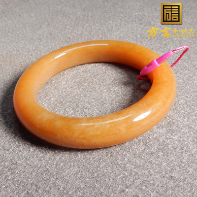 亮眼方言和田玉精品佩戴级新疆且末金山满红糖特色内径58mm手镯s2