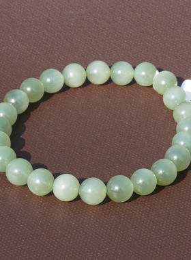 方言俄晶莹灵动粉青猫眼碧玉手串