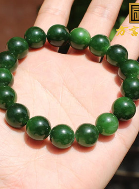 俄罗斯老坑料高油细润碧玉手串