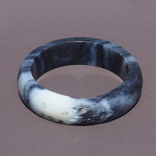 重磅方言和田玉新疆留毛孔油润细腻一线天意境青花籽料58mm手镯A6