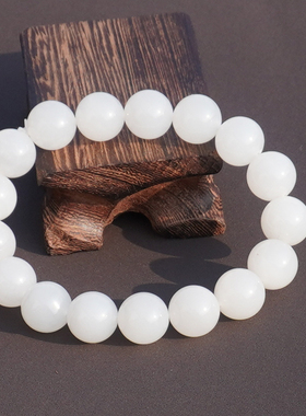 方言青海老坑料高冰温润白玉手串