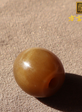 新疆且末红糖玉油润鼓珠扣子吊坠