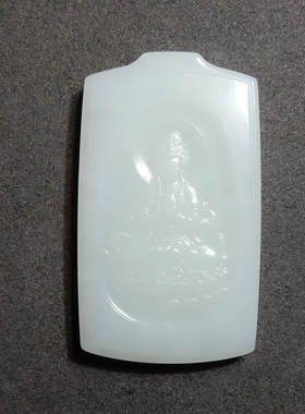 方言精品收藏级和田玉特色且末料油润细腻羊脂白玉正装观音吊坠h2