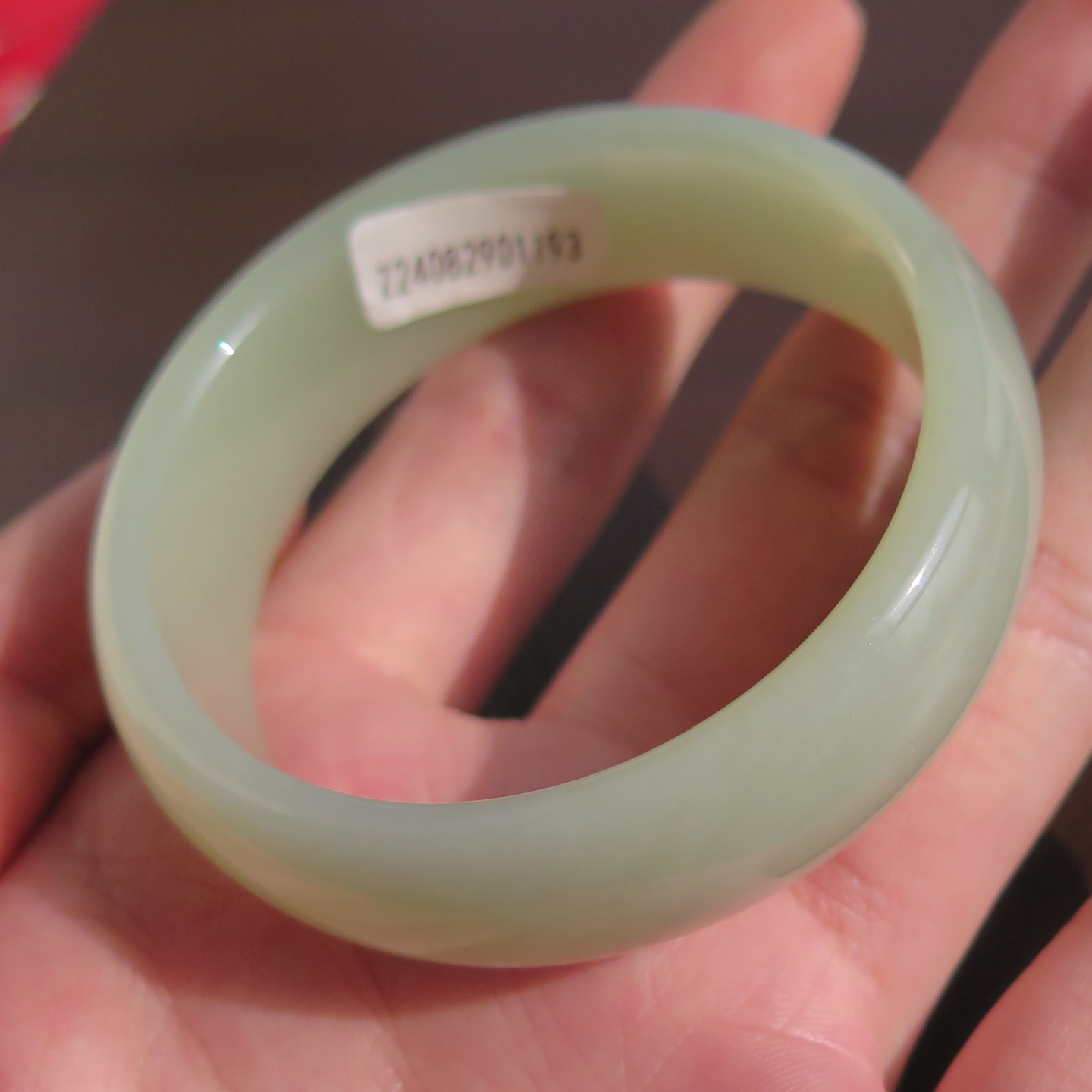 年度巨漏方言和田玉新疆且末老坑料细油润青白玉54mm宽版手镯X5